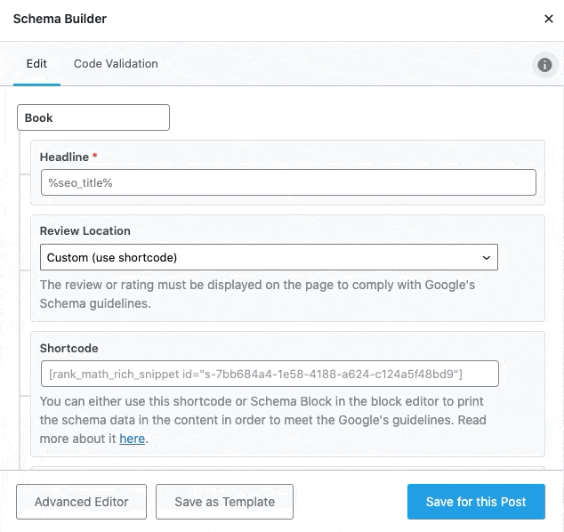 Book Schema Builder