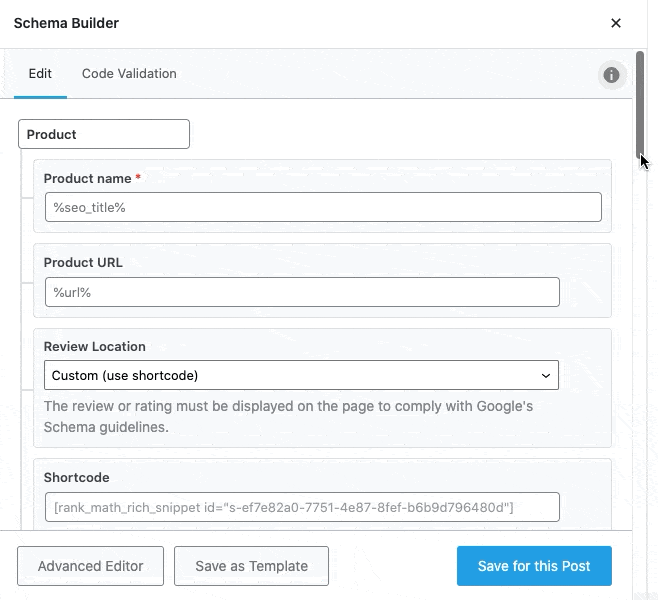 Product Schema Builder