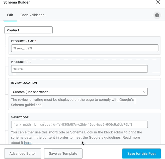 Product Schema Builder