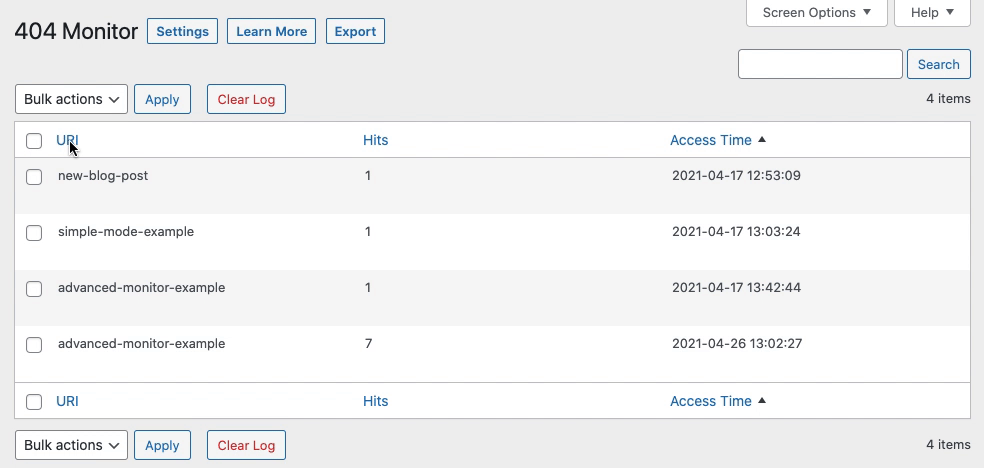 Sorting through errors in Rank Math 404 Monitor