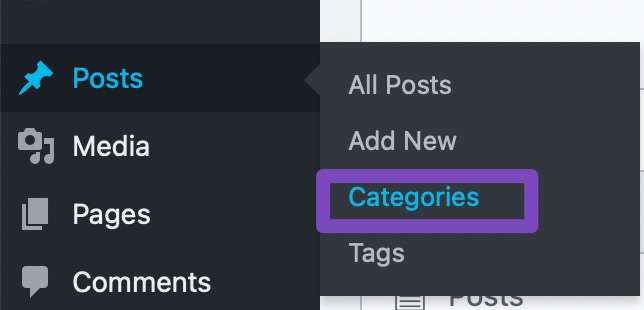 categories submenu in wordpress