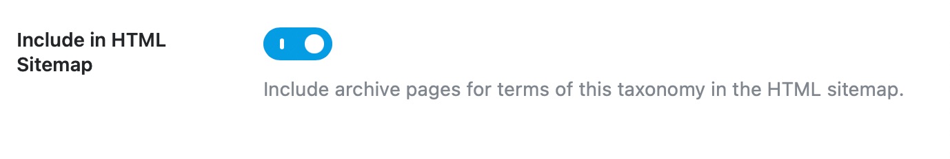 Include in HTML Sitemap option