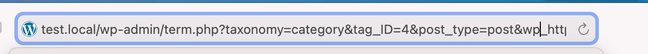 category link in WordPress editor