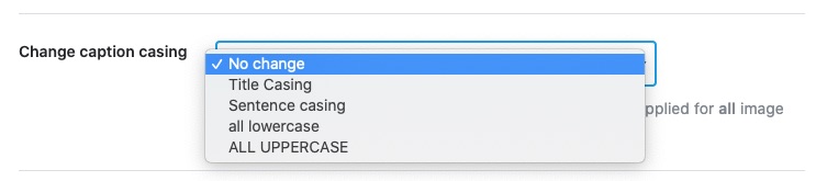 Change caption casing