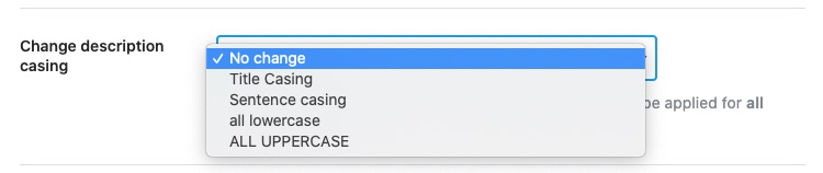 Change description casing