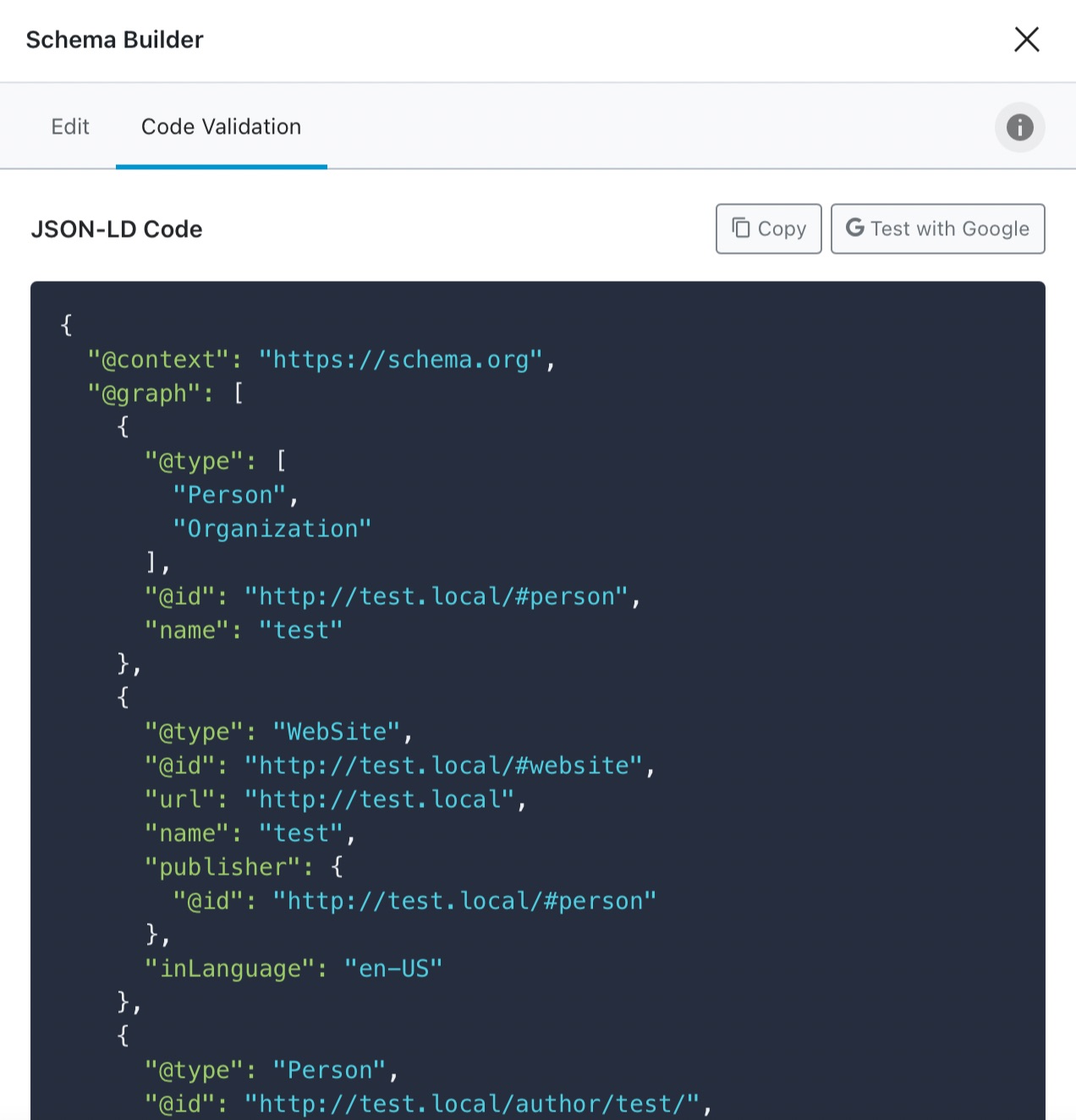 Code View In Schema Validation Options