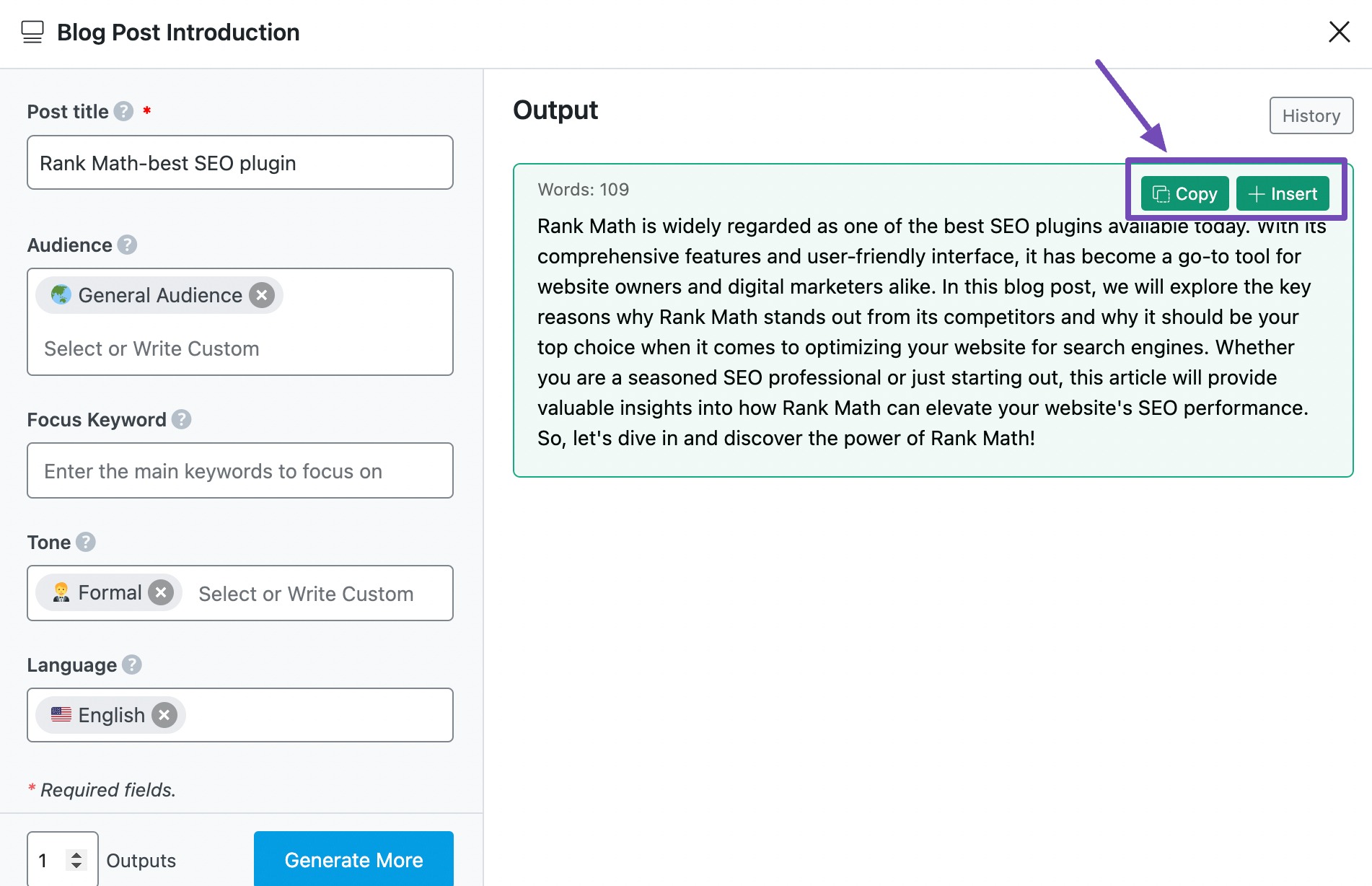 copy/insert in Classic Editor