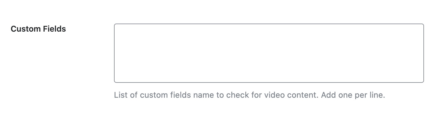 Custom fields setting in Video Sitemap settings