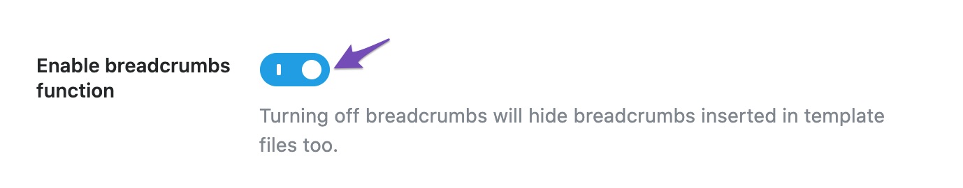 Enable breadcrumbs function