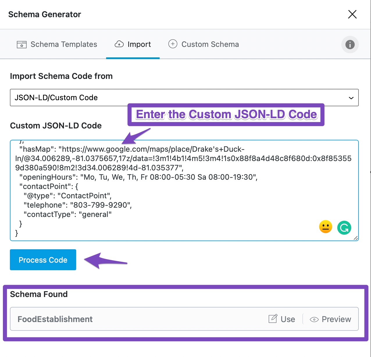 Import JSON-LD code