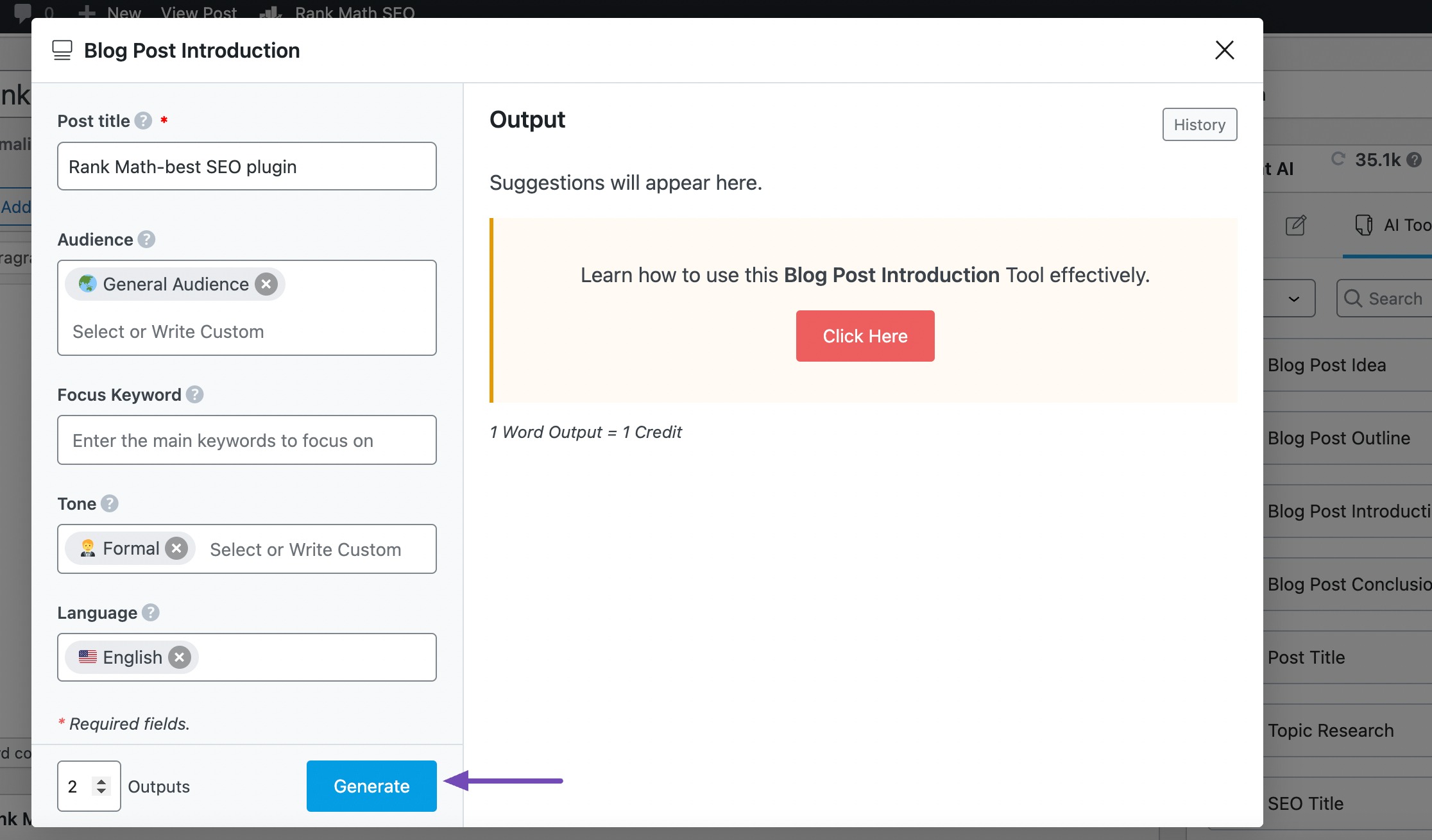 select an AI tool in Classic editor