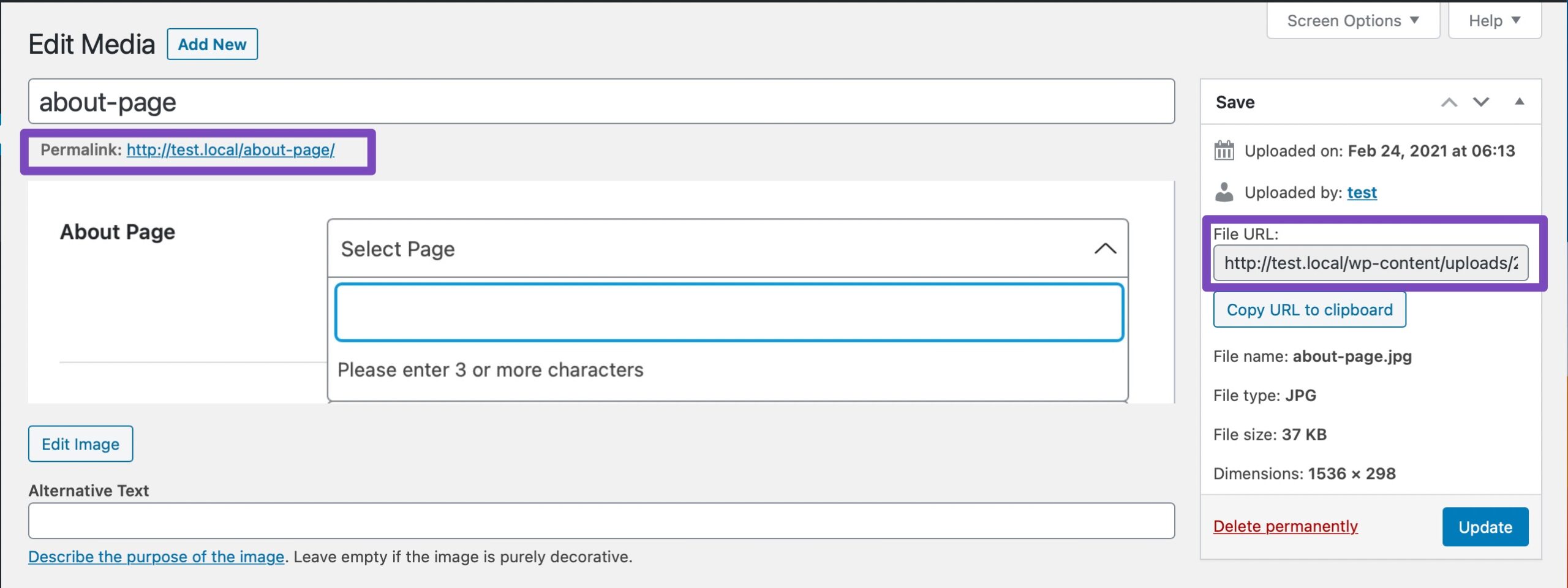 Image Attachment redirect