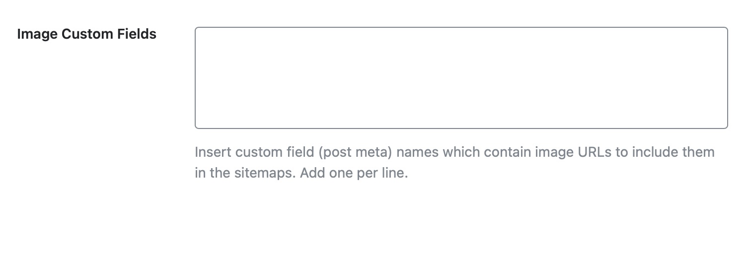 image custom fields in pages sitemap