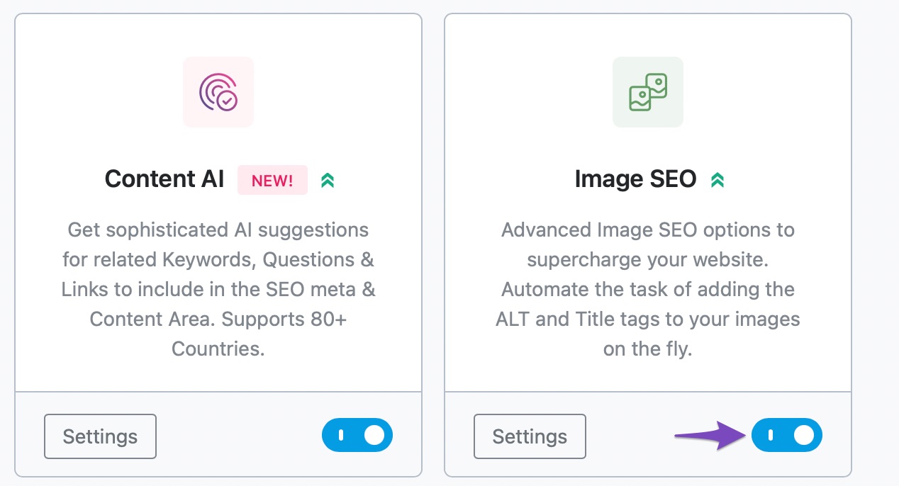 Enable Image SEO module in Rank Math