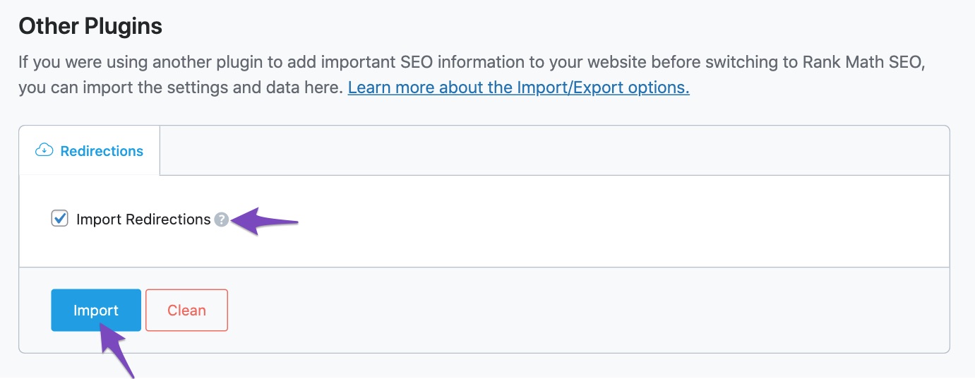 Import redirections from the Redirection plugin