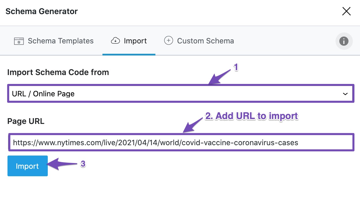 Import Schema Code from URL/Online Page