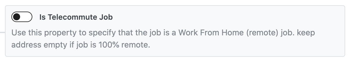 Is Telecommute Job - Job Posting Schema