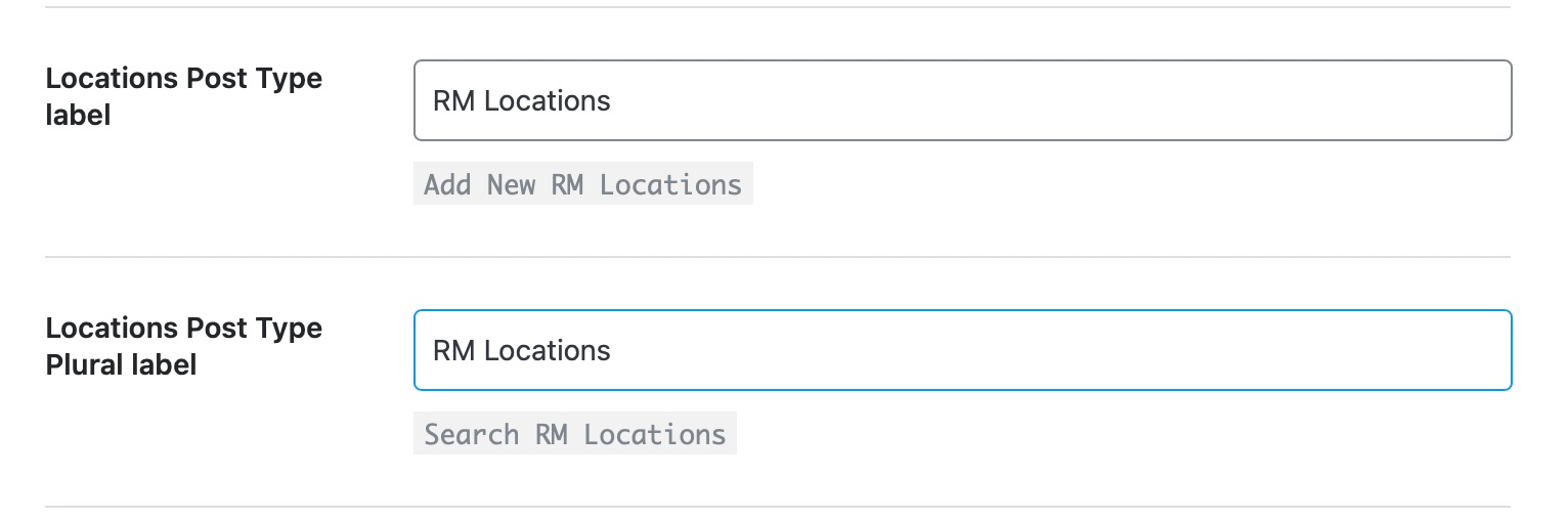 Location Post Type Label