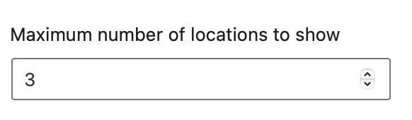 Maximum Number of Locations to Show 