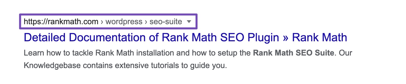 Rank Math Breadcrumbs feature