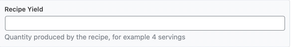 Enter the recipe yield