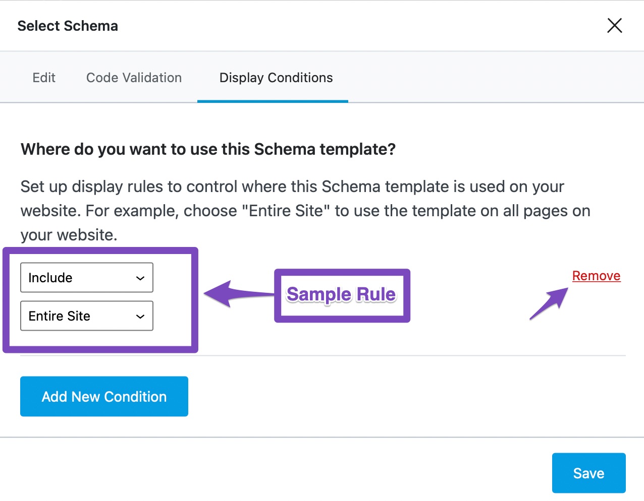 Sample Rule Exists In Display Conditions