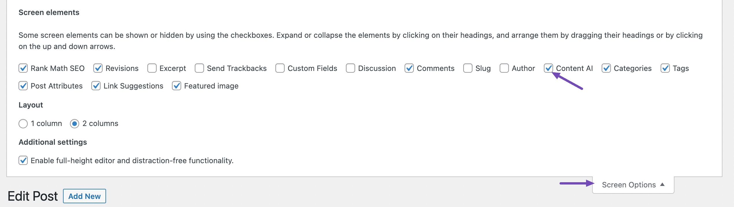 Enable content AI meta box