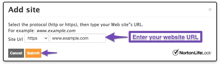 Add Site to Norton Safe Web