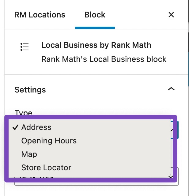 Block Settings-Type