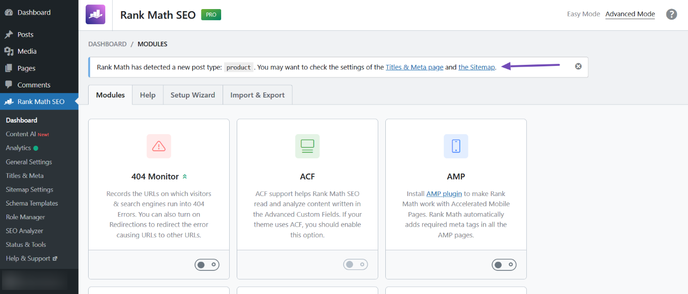 Custom sitemap message