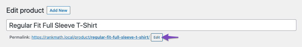 Edit permalink of WooCommerce product