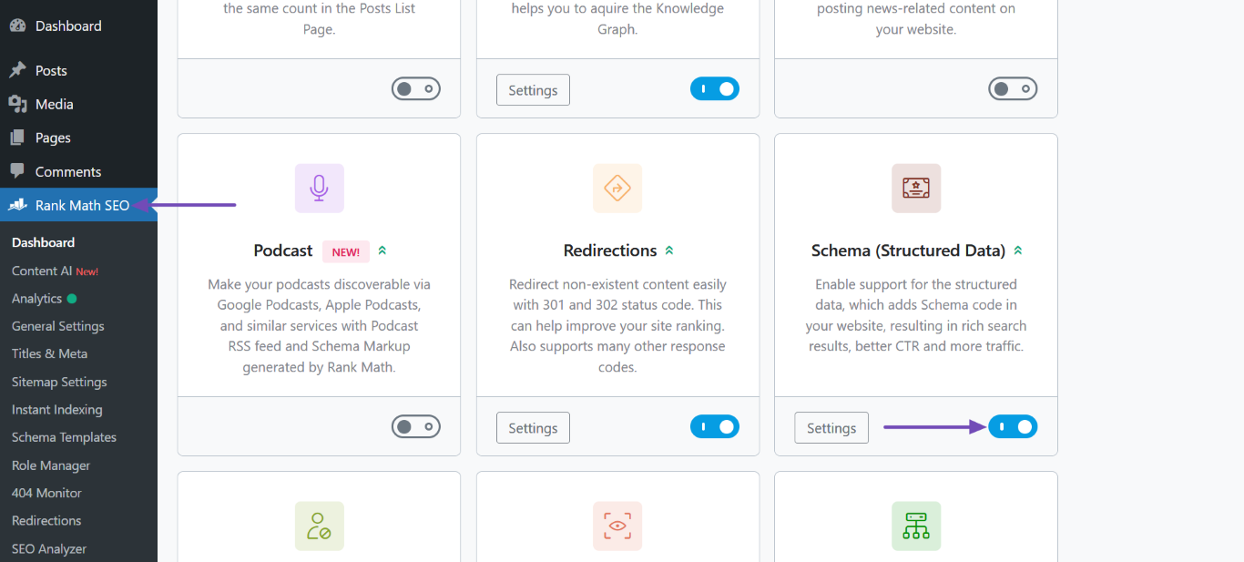 Enable the Schema module