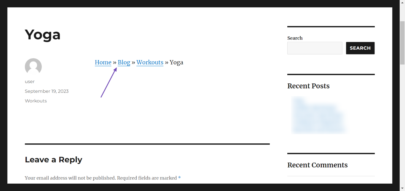 How to add a Blog page to your breadcrumbs