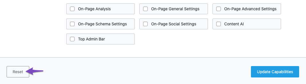 Reset Role Manager settings