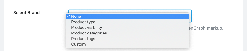 Select Brand for WooCommerce products in Rank Math