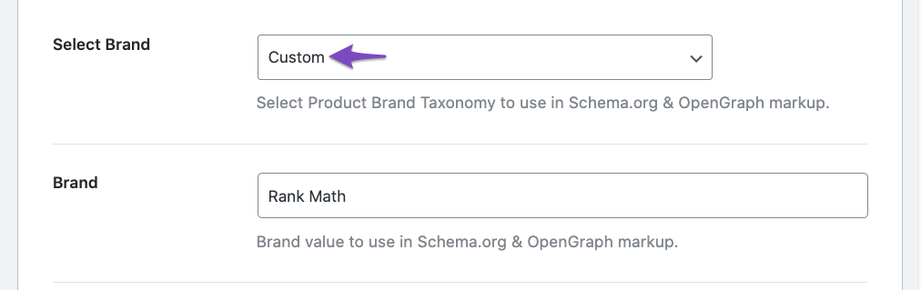 Select custom brand for WooCommerce products