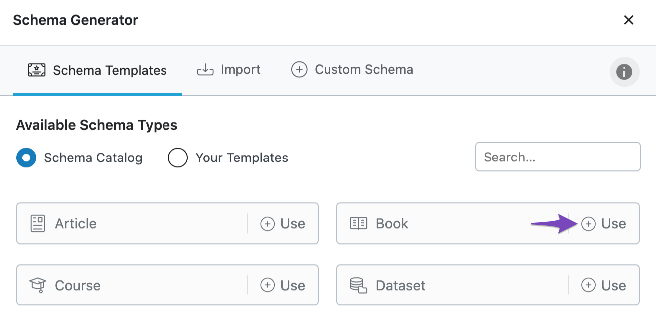 Use Book Schema type